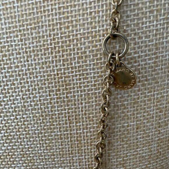 Marc Jacobs Goldtone Logo Disc Necklace With Chain Vintage - Picture 8 of 16